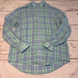 Vineyard Vines Blue and Green Classic Fit Tucker Shirt L